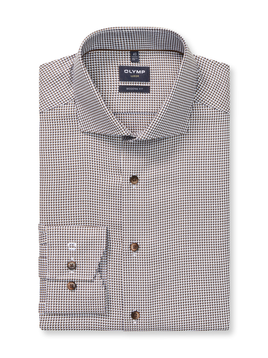 Olymp Modern Fit: Businesshemd - braun (28)