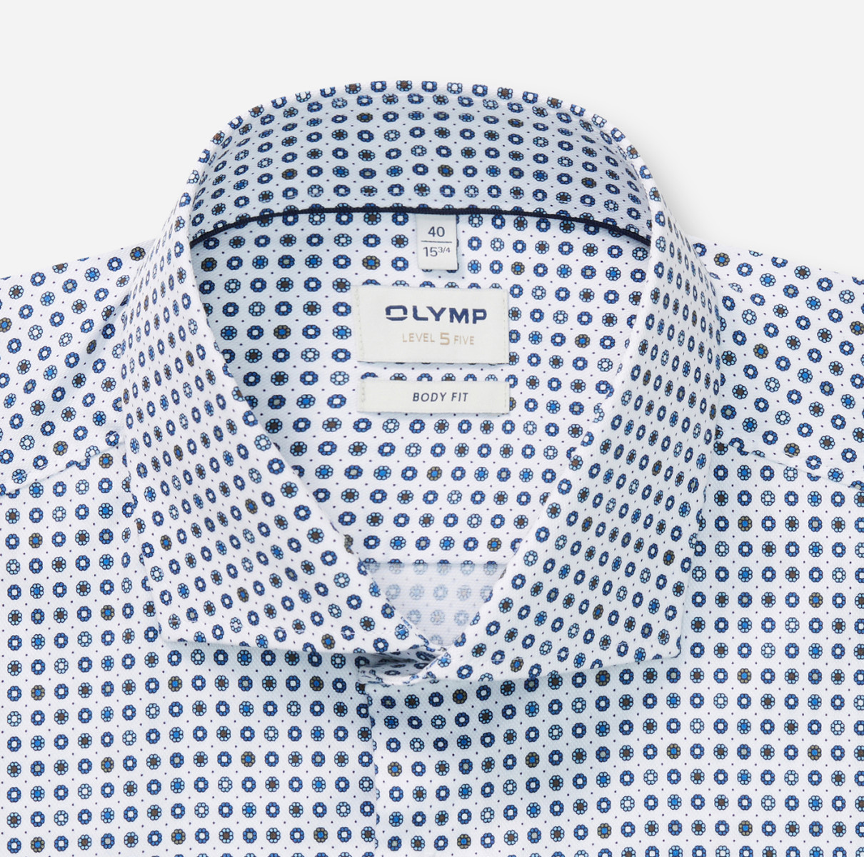 Olymp Body Fit: Businesshemd - blau/weiß (00)