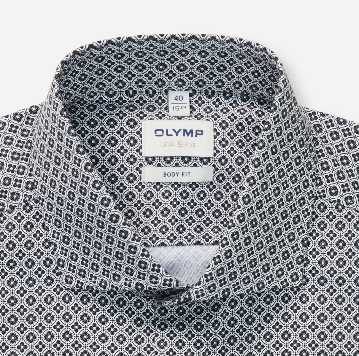 Olymp Body Fit: Business Shirt - black/white (68)