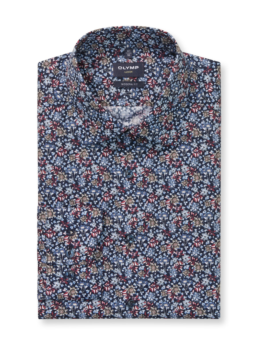 Olymp Modern Fit: Business Shirt - blue/red (18)